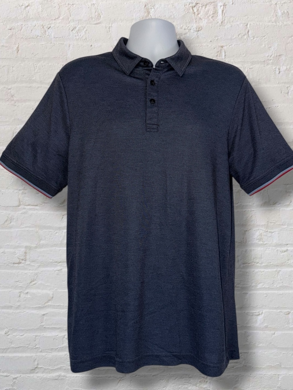 Travis Mathew Minimalist Polo — Charcoal Blue, Patriotic Trim, Size Large - Picture 4 of 12